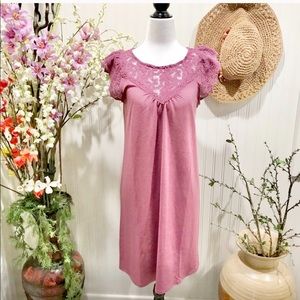 $19 SALE!!! Magenta Crochet Sleeve Shift Dress